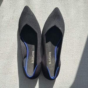 Rothy's Elegant Black and Blue Flats